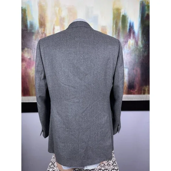 42R Hartmanns Custom Gray 2 Piece Suit - Pants 36/30 Italian Wool Mens Italian